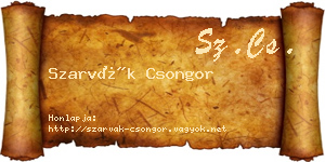 Szarvák Csongor névjegykártya
